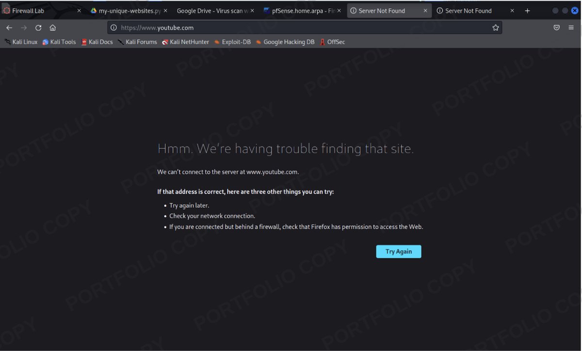 Firefox showing that www.youtube.com cannot be reached